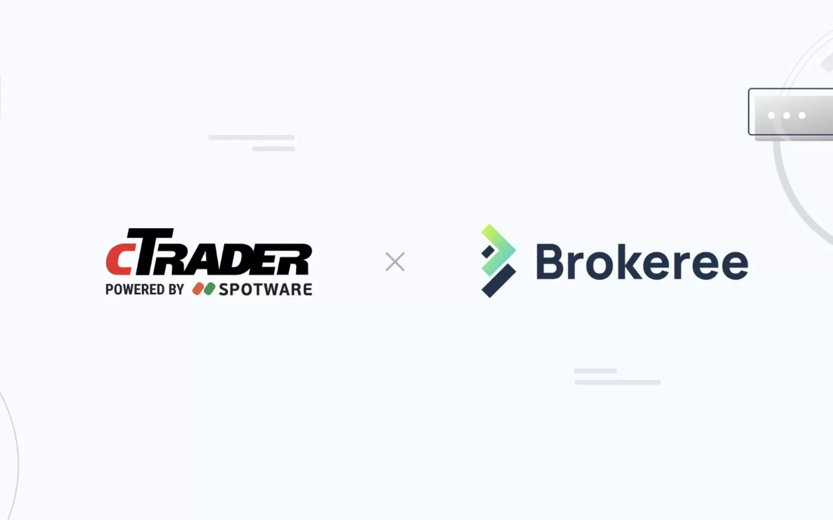 cTrader and Brokeree logos on white background